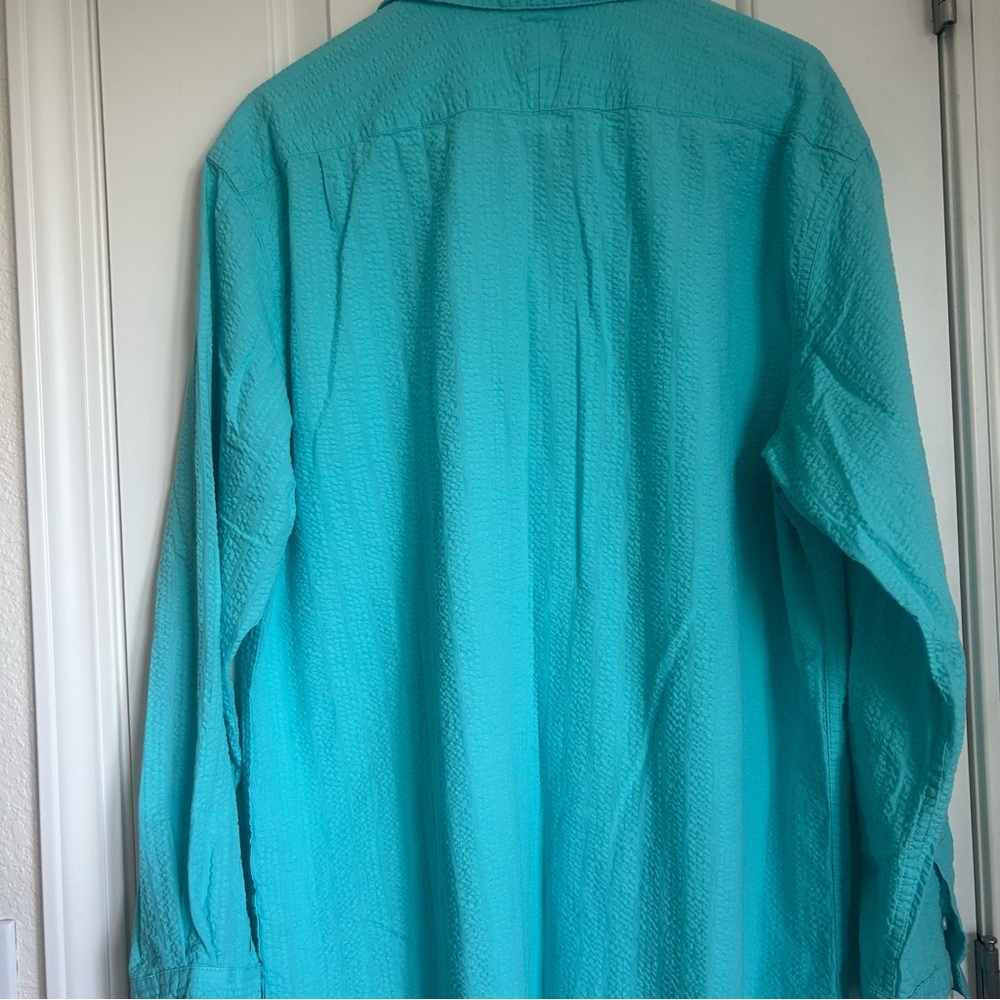 The Territory Ahead Men’s Light Cotton Summer Button Down Shirt Aqua - Size L - Picture 5 of 7